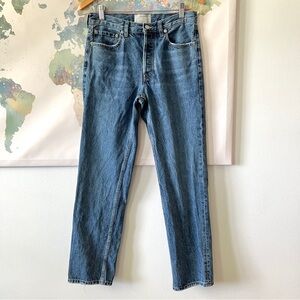 Everlane The Everybody Jean Organic Cotton Vintage Blue Denim Unisex Sz E3 Short